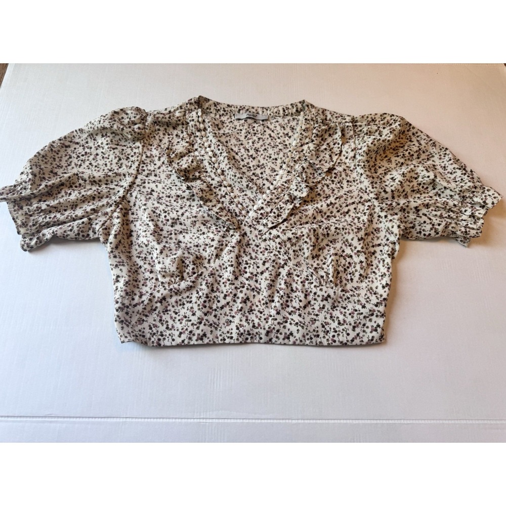 Papaya‎ Womens Crop Top Shirt Large Beige And Brown